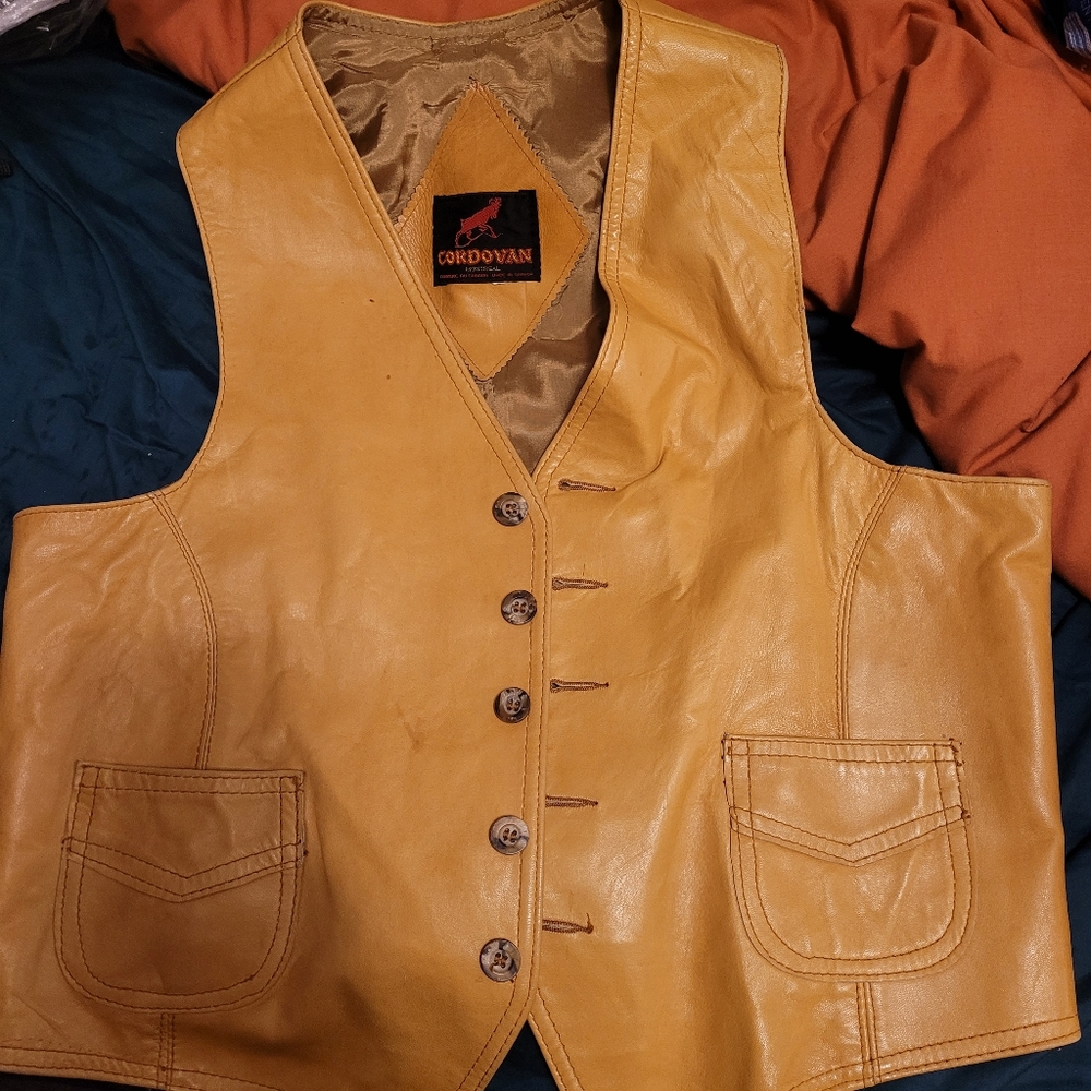 Light Tan Leather Vest